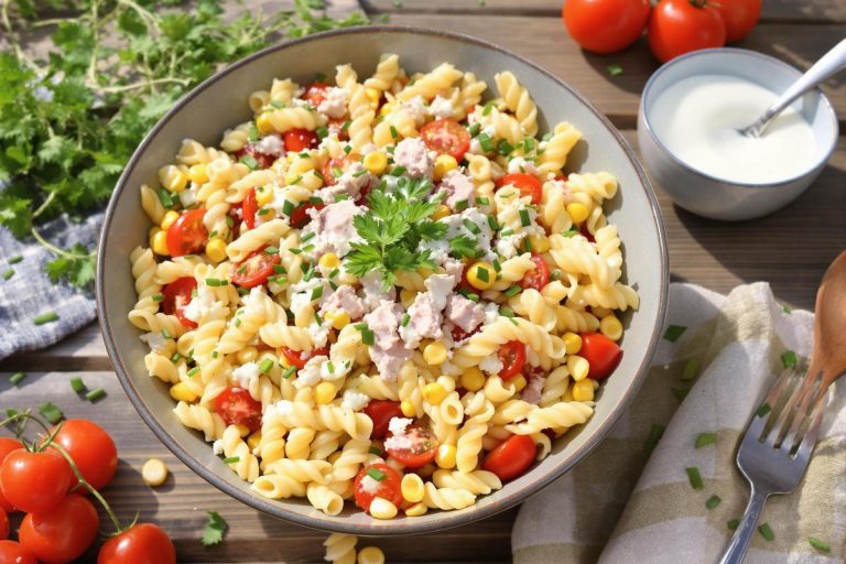 Utilisez cet ingrédient crémeux et bien plus léger que la mayonnaise pour assaisonner vos salades de pâtes cet été.jpg